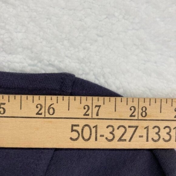 New Pure Jill Womens Duster Jacket Sz Large Prima Cotton Button Front Navy Blue - Picture 8 of 10